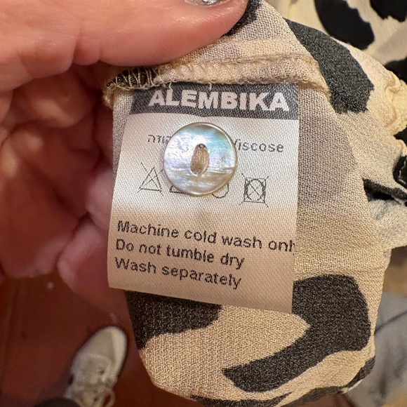 Alembika mixed print leopard floral Long Sleeve midi dress button front - Picture 7 of 8